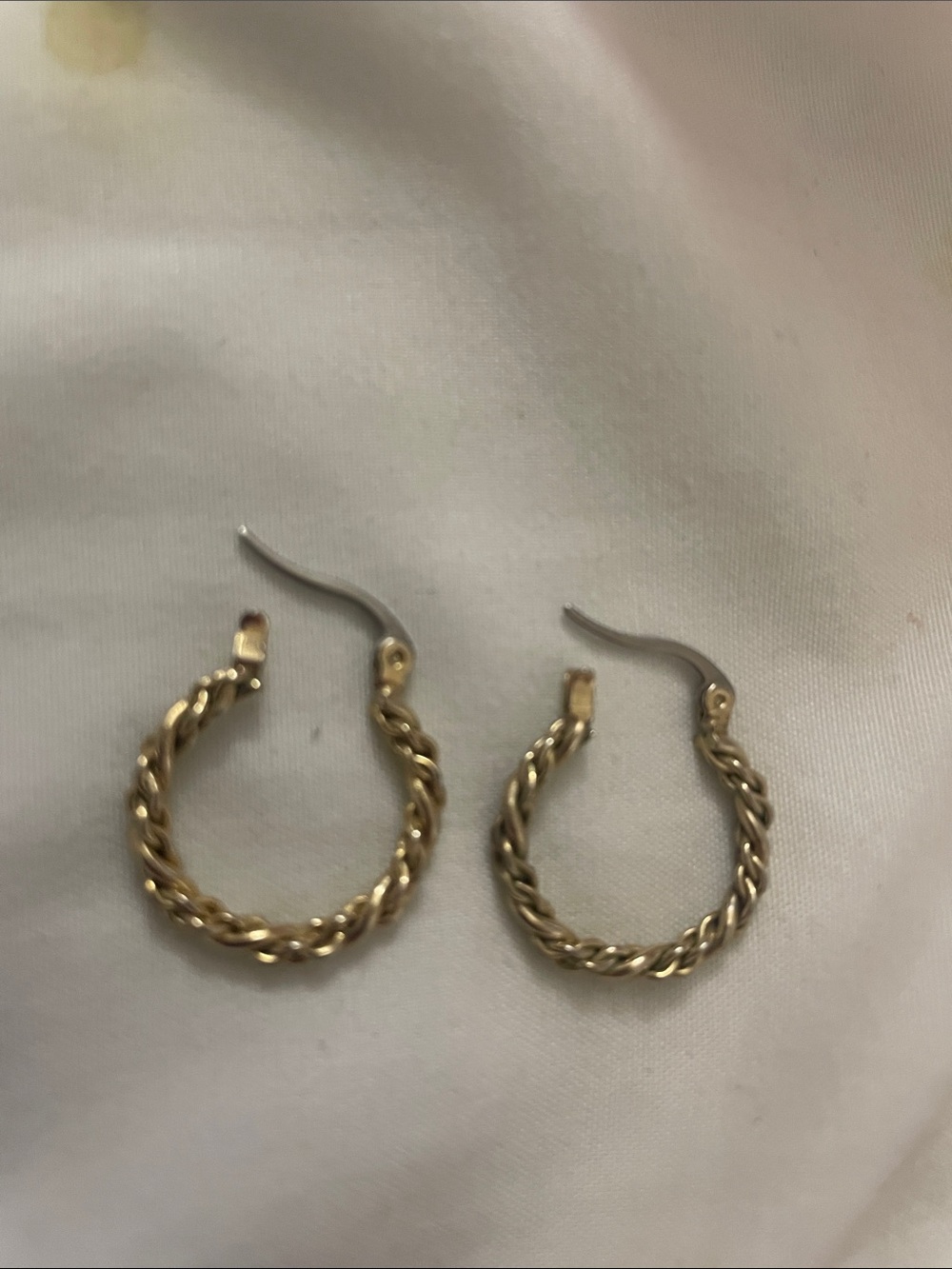 Twisted Rope Hoop Earrings in Gold for Women